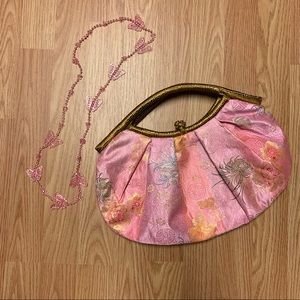 Traditional Chinese Embroidered Pink Handbag